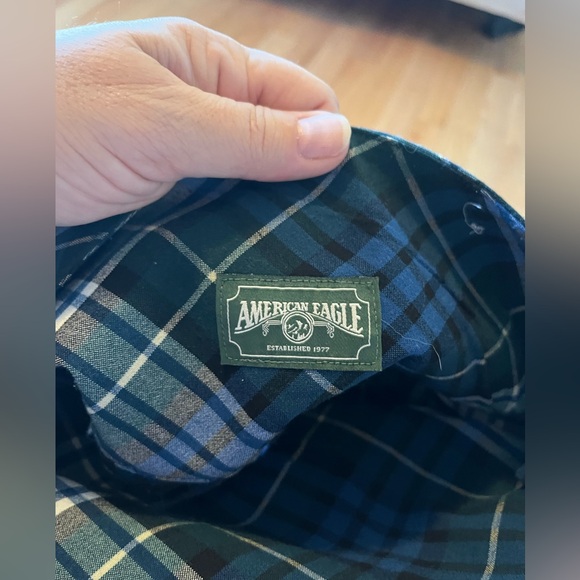 American Eagle Plaid Skirt Blue Green Size 00 - Picture 5 of 6